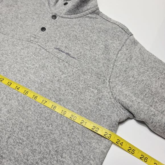 Eddie Bauer Sweater Grey Radiator Snap Fleece Men's XL Hike Camp Fish Outdoors - Picture 4 of 6